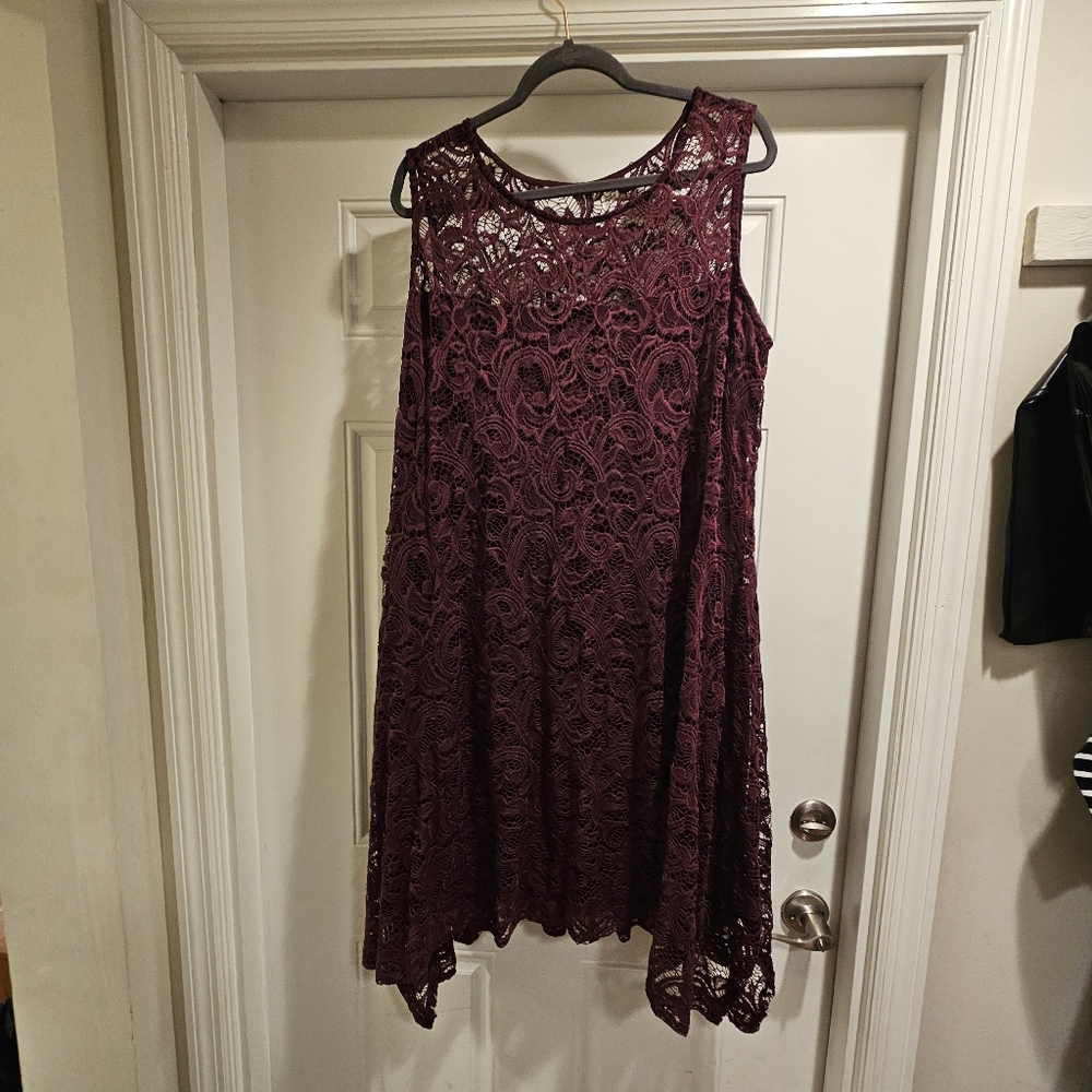 Lane Bryant plum lace dress